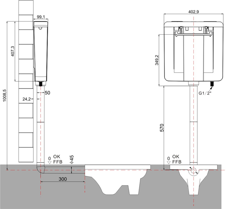 discount pp lavatory lower flush cistern