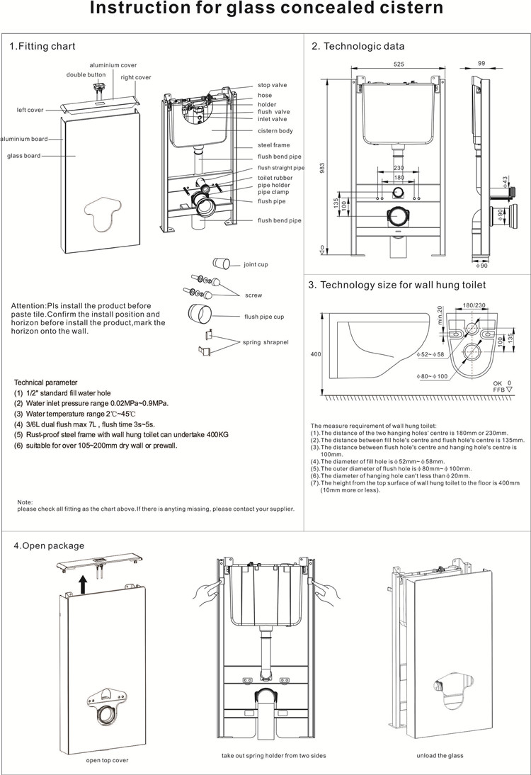 Glass Cover Concealed Cistern price